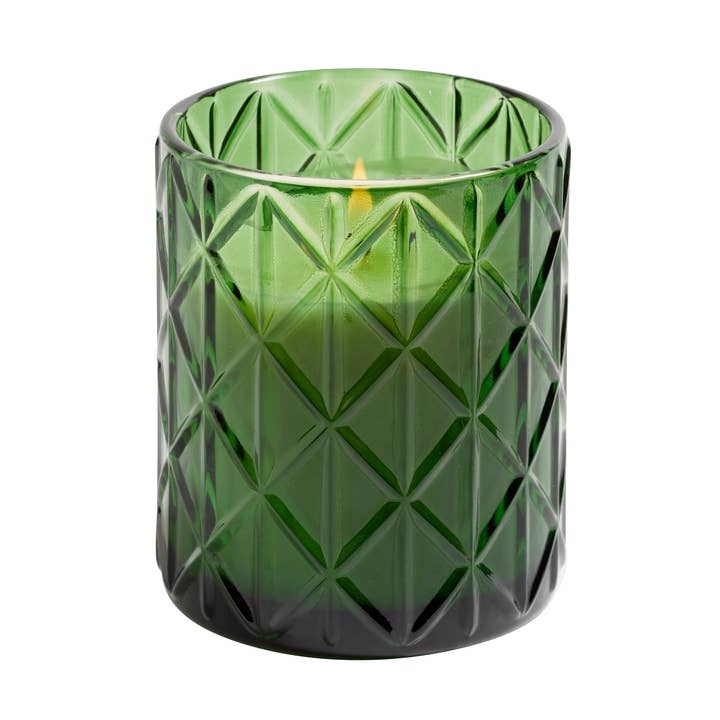 Balsam Fir & Cedar Candle In Green Glass 15oz. Ctn.6 for wholesale by Hillhouse Naturals/Field+Fleur