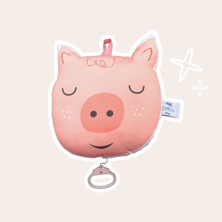 Musikpude Lyserød gris for engroshandel hos Carotte & Cie