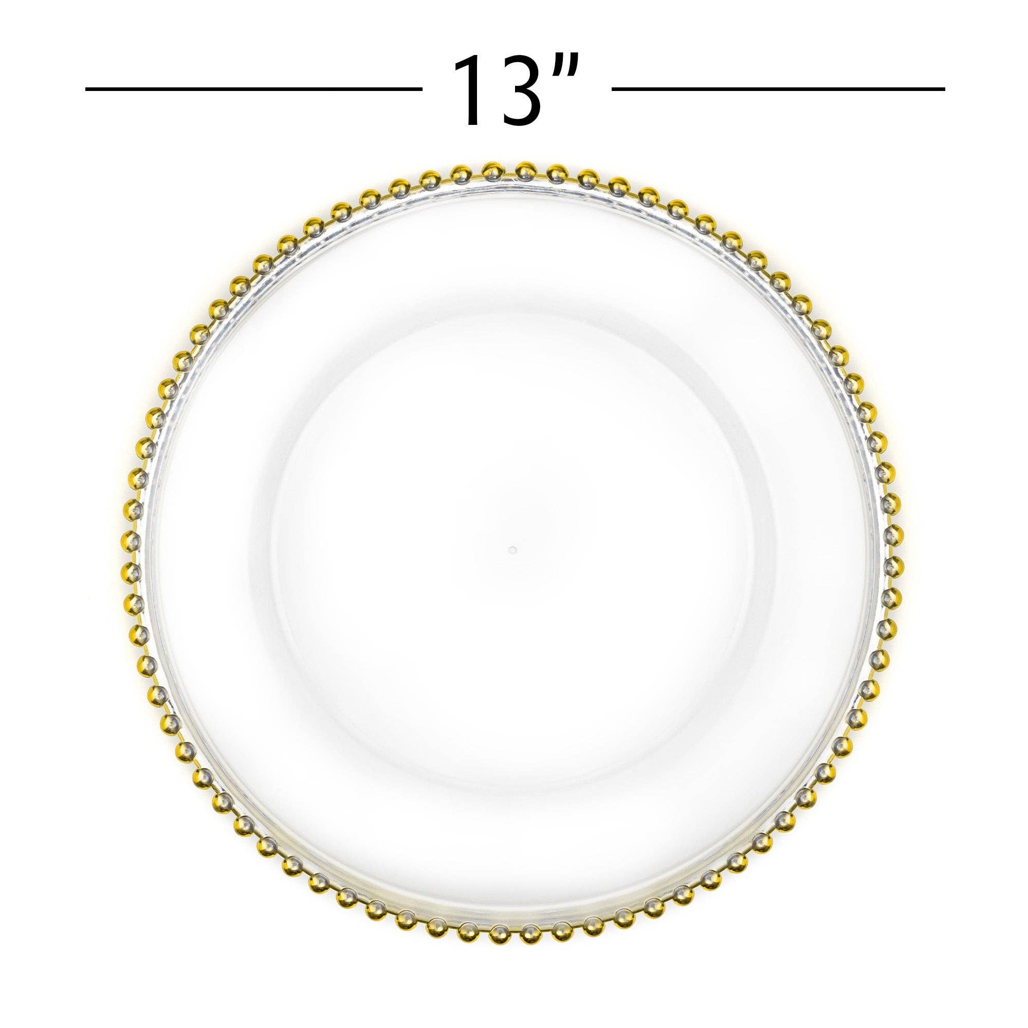 Portofino International Trading, USA - Wholesale Charger Plate - Beaded Rim Plastic Charger Plate 12½" - Gold3