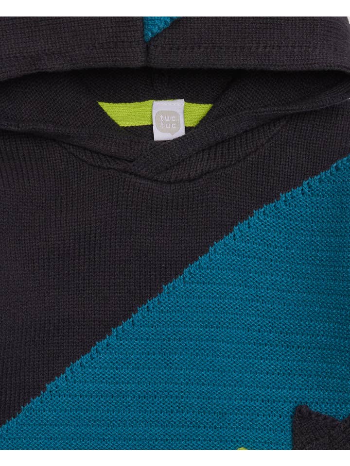 tuc tuc – Engroshandel Sweater - Børn – Børnetrøje i strik med hætte og dinosaurdetaljer3