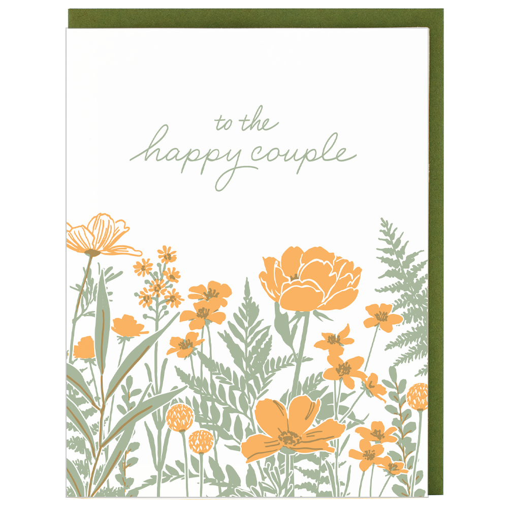 Smudge Ink - Wholesale Wedding Card - Field of Flowers Wedding Card2