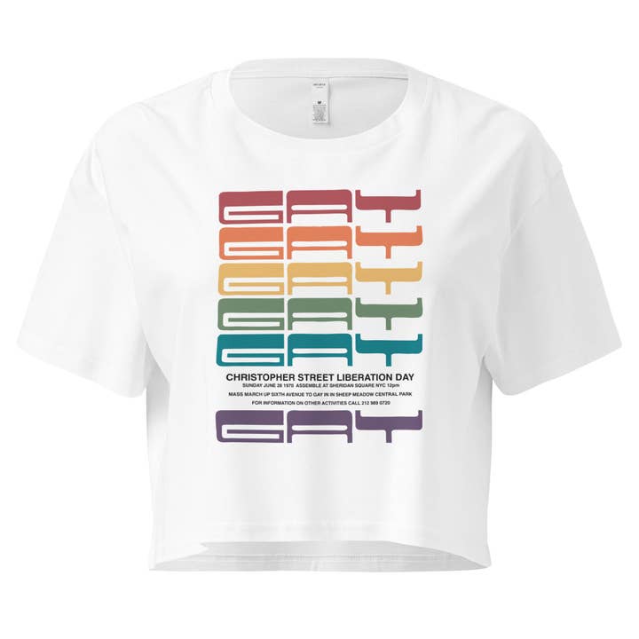 1970 Gay Liberation Första Marschaffisch Unisex Crop Top (Begränsade Storlekar/XS-XL) för wholesale av Gay Pride Apparel