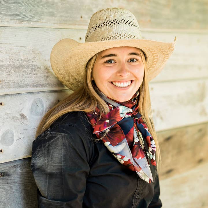 Silk Squirrel - Vendita all'ingrosso Sciarpa - Donna - Bandana di seta rossa - Sciarpa Cowgirl - Sciarpa Western - Wild Rag