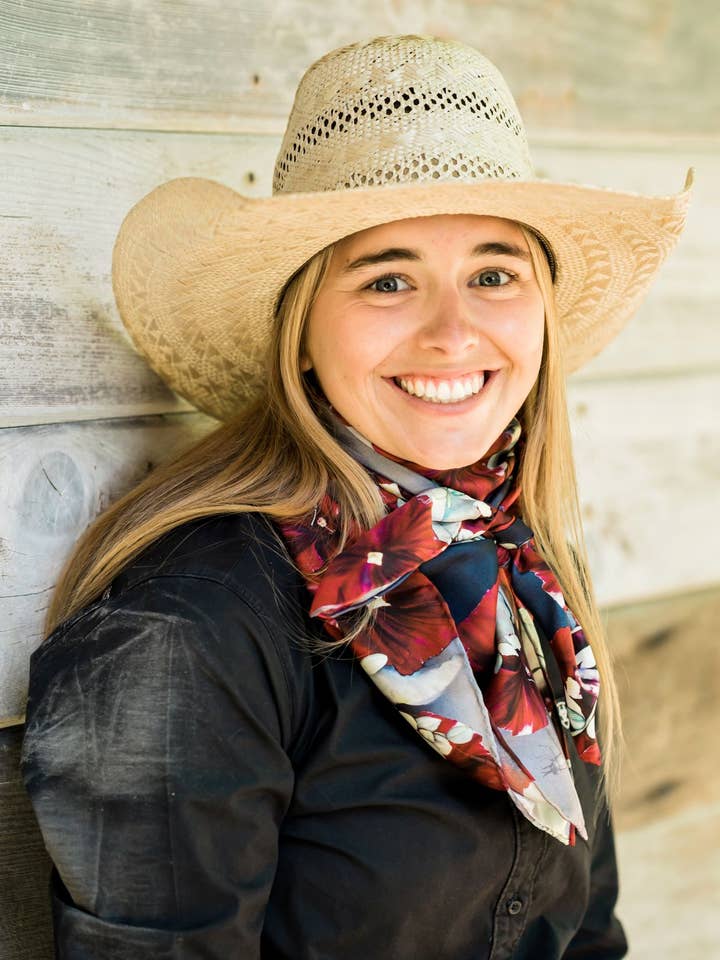 Red Silk Bandana - Cowgirl Scarf - Western Scarf - Wild Rag for wholesale by Silk Squirrel