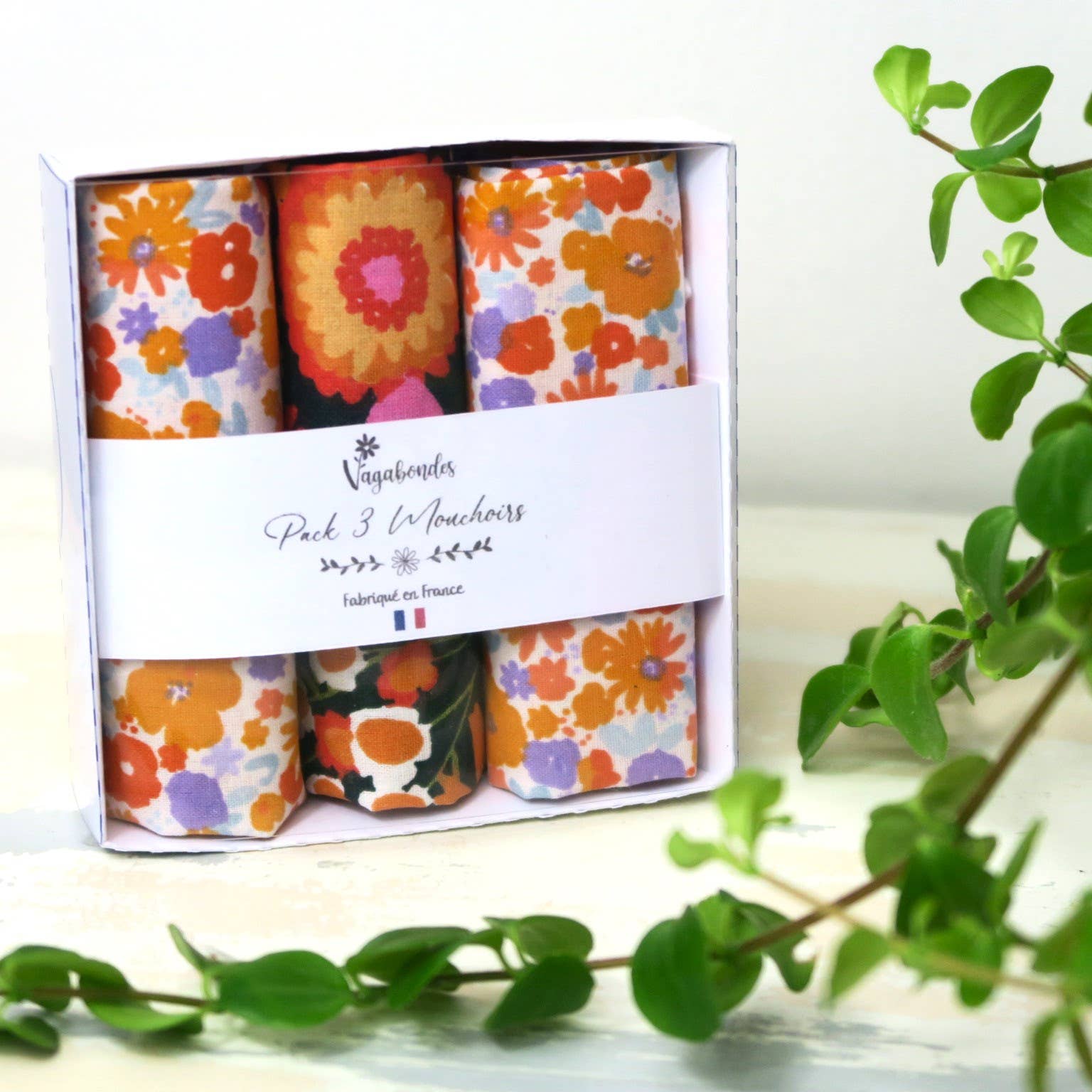 Vagabondes - Wholesale Handkerchief - Unisex - Pack of 3 Cotton Handkerchiefs, Reusable and Eco-friendly13