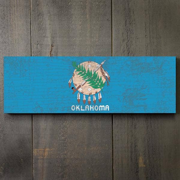 S687- Bandeira de Estado rústica do Oklahoma por atacado de Paint The Town