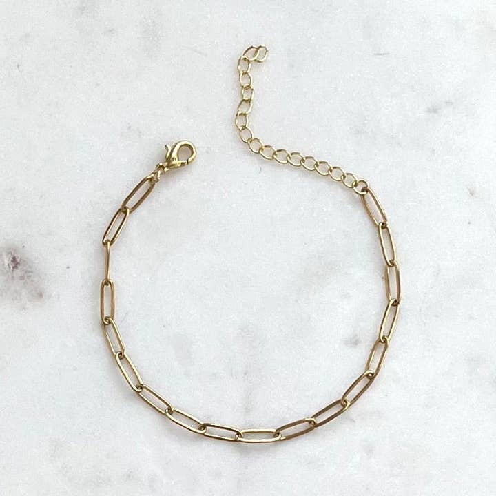 DILLON | Paperclip Chain Anklet for wholesale by Alexandra Kathlyn Accessories