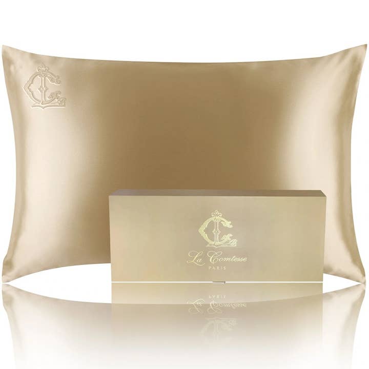 LA COMTESSE PARIS - Silk Pillowcase - Champagne for wholesale by La Comtesse Paris