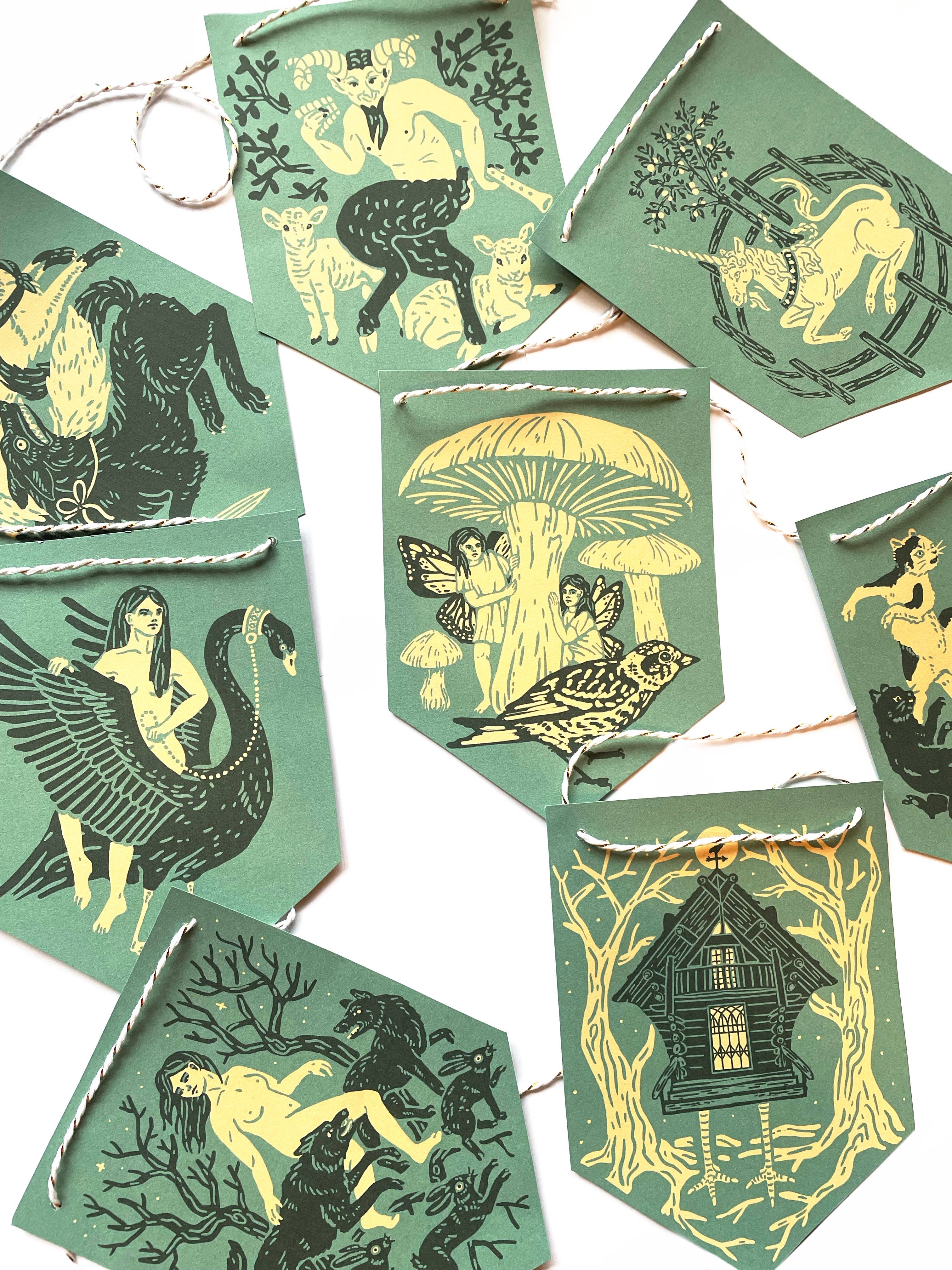 Hissing Mink – wholesale Bunting/garland – Deep Forest Folklore Paper Garland 2