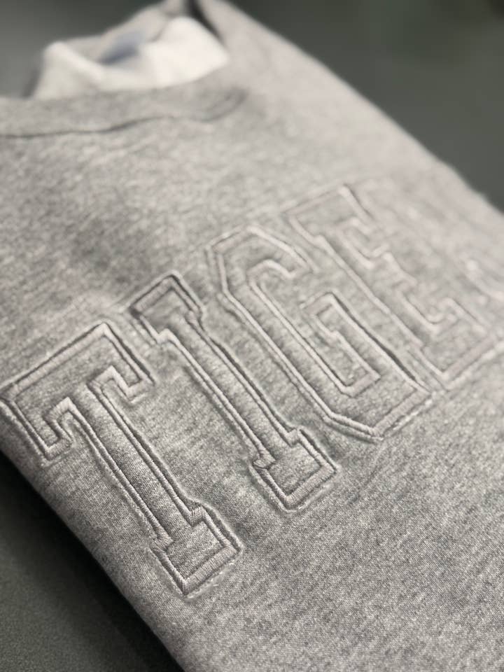 Raggy Appliqué Sweatshirt | Embroidered | Custom for wholesale by Hillside Threads Wholesale