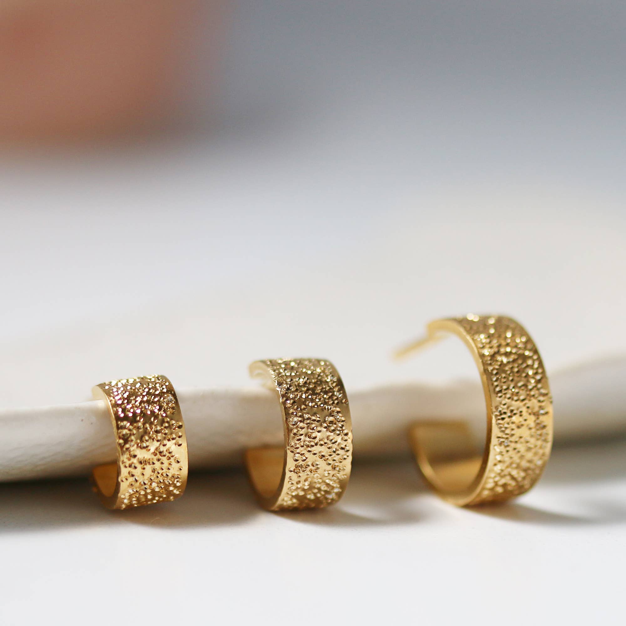 Christina Kober Designs - Wholesale Huggie Earrings - GRAND HUGGIE HOOPS diamond dusted8