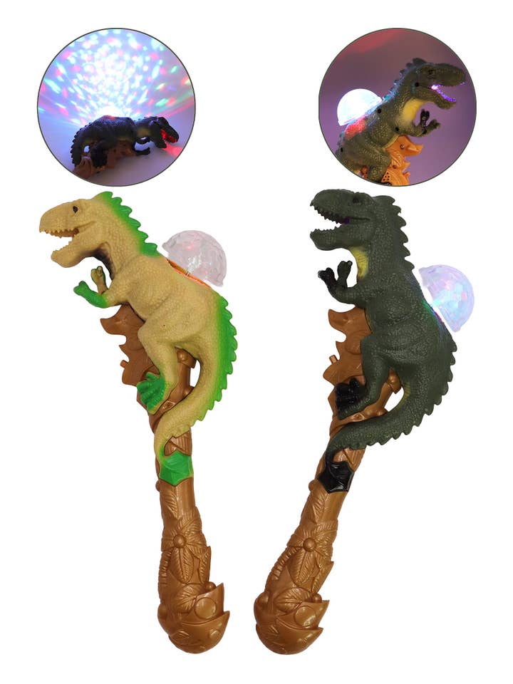 ASSORTED T-rex Dino Led Flashing Disco Balll Magic Wand for wholesale on Faire