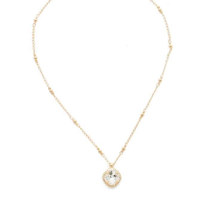 Clear Cushion-Cut Pendant Necklace - NDS50BGCRY for wholesale on Faire0