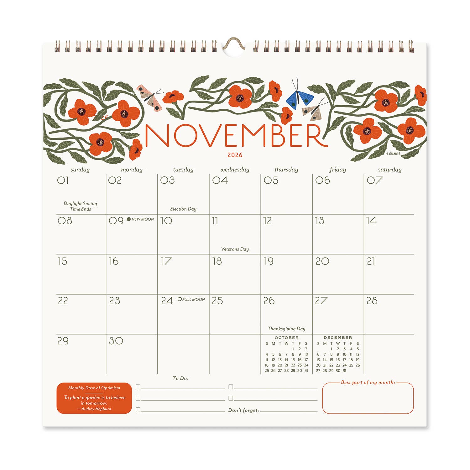 Seedlings - Wholesale Calendar - 2026 Seedlings Garden Party 12 Month Classic Grid Calendar20