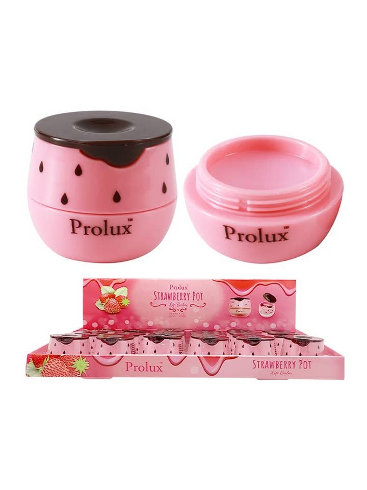 Prolux K-441-B Strawberry Pot Lip Balm - 24 pcs for wholesale by PINEAPPLE Beauty