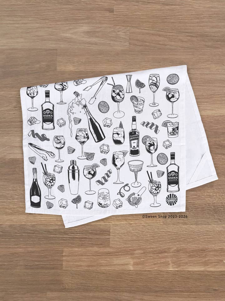 Aperol Spritz Tea Towel - 100% Premium Cotton Kitchen Dish Cloth for wholesale by Sween Shop