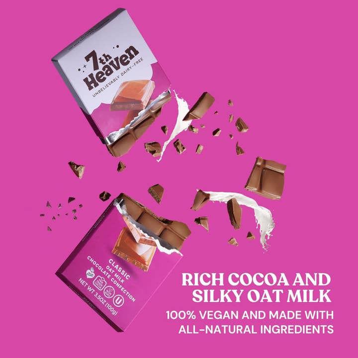 7th Heaven Chocolate - Wholesale Chocolate Bar - Classic Oat Milk Chocolate Bar - Vegan, Organic, Dairy-Free7