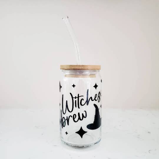 Salt and Sparkle - Wholesale Drinking Glass/Cup - Bad Witch Halloween Iced Coffee Cup8