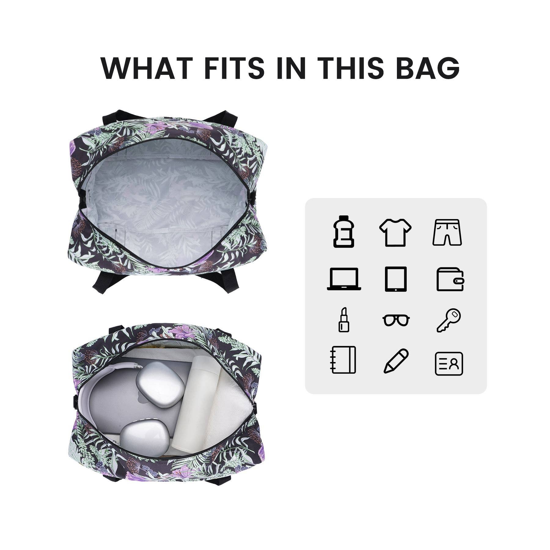 wandf – Saco de viagem - Mulher por atacado – Mala de Viagem Impressa 20L Armazenamento Sob o Assento para Companhias Aéreas27