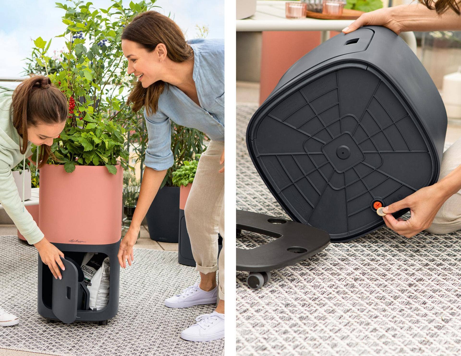 Lechuza Self Watering Planters - Vente Cubes de rangement - LECHUZA PILA STORAGE Unité en polyrésine couleur avec drain de pluie7