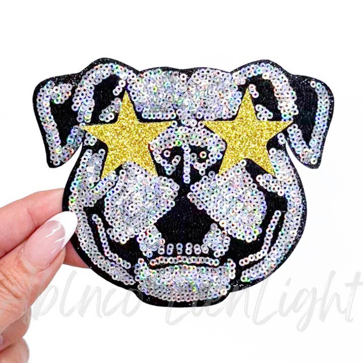 ABLNco - Wholesale Patch - Bulldog Mascot Gameday Sequin Patch - Small 0
