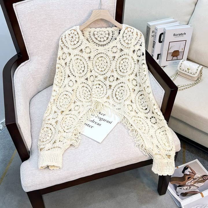 Funkyrel® Atzbranding Limited – Engroshandel Pullover - Dame – Crosa - Vintage hulstrik Batwing Sweater