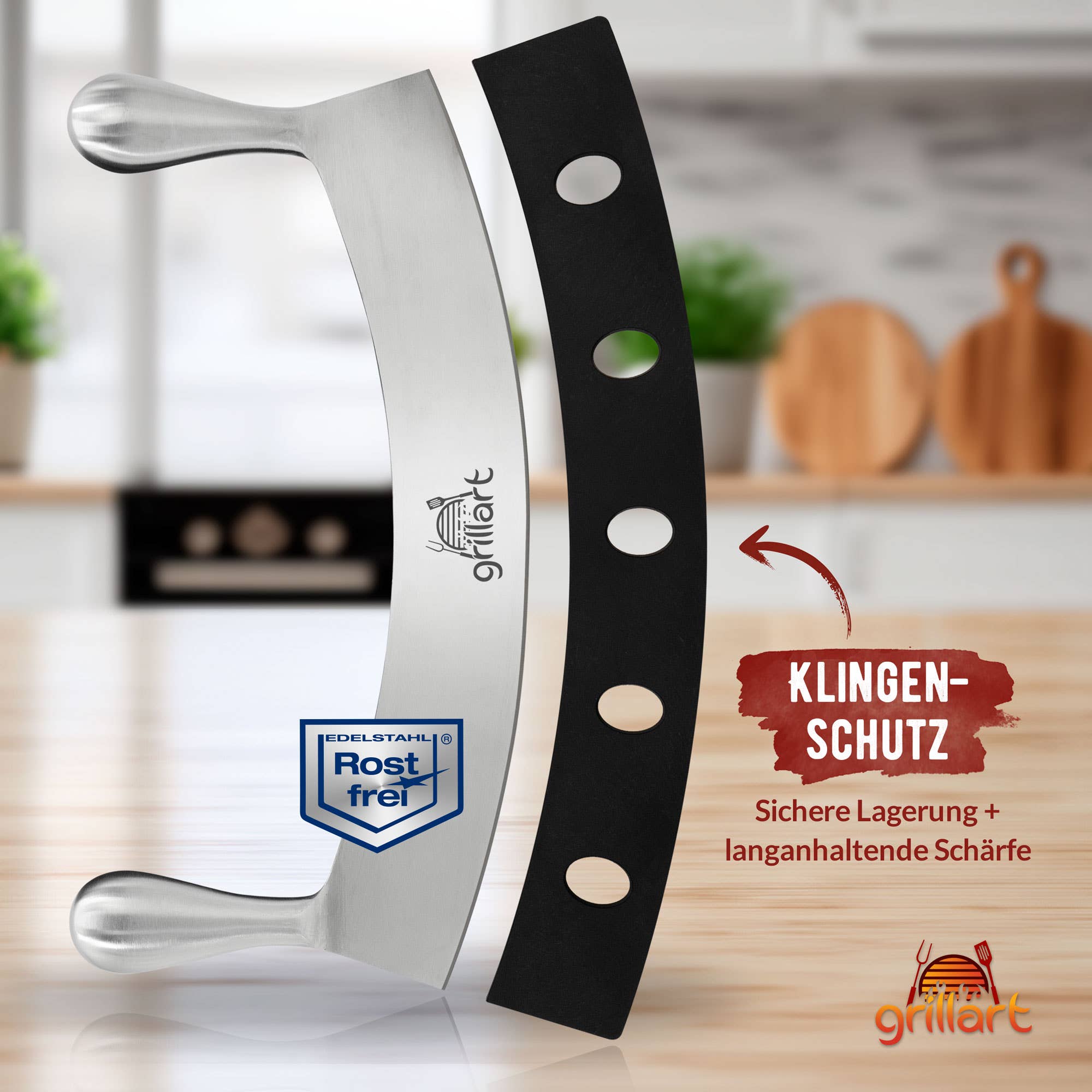 grillart® - Wholesale Pizza Wheel - Premium pizza cutter: Extra sharp stainless steel pizza slicer10