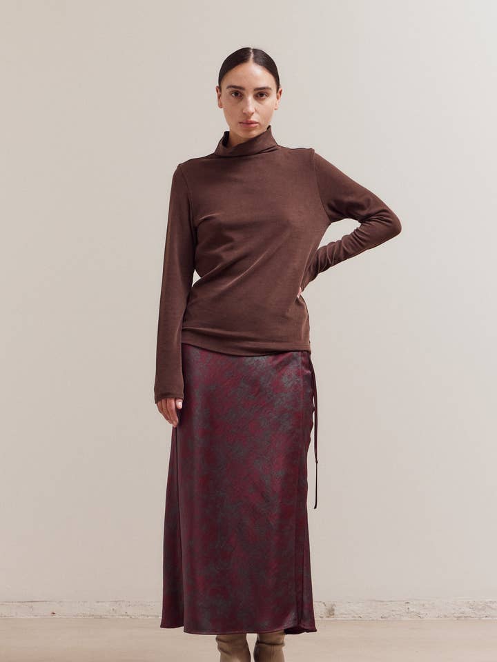 42027 - BRUSH MOCK NECK LONG SLEEVES TOP for wholesale by Grade & Gather