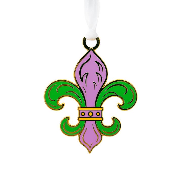 Fleur de Lis Enamel Ornament for wholesale by Nola Tawk