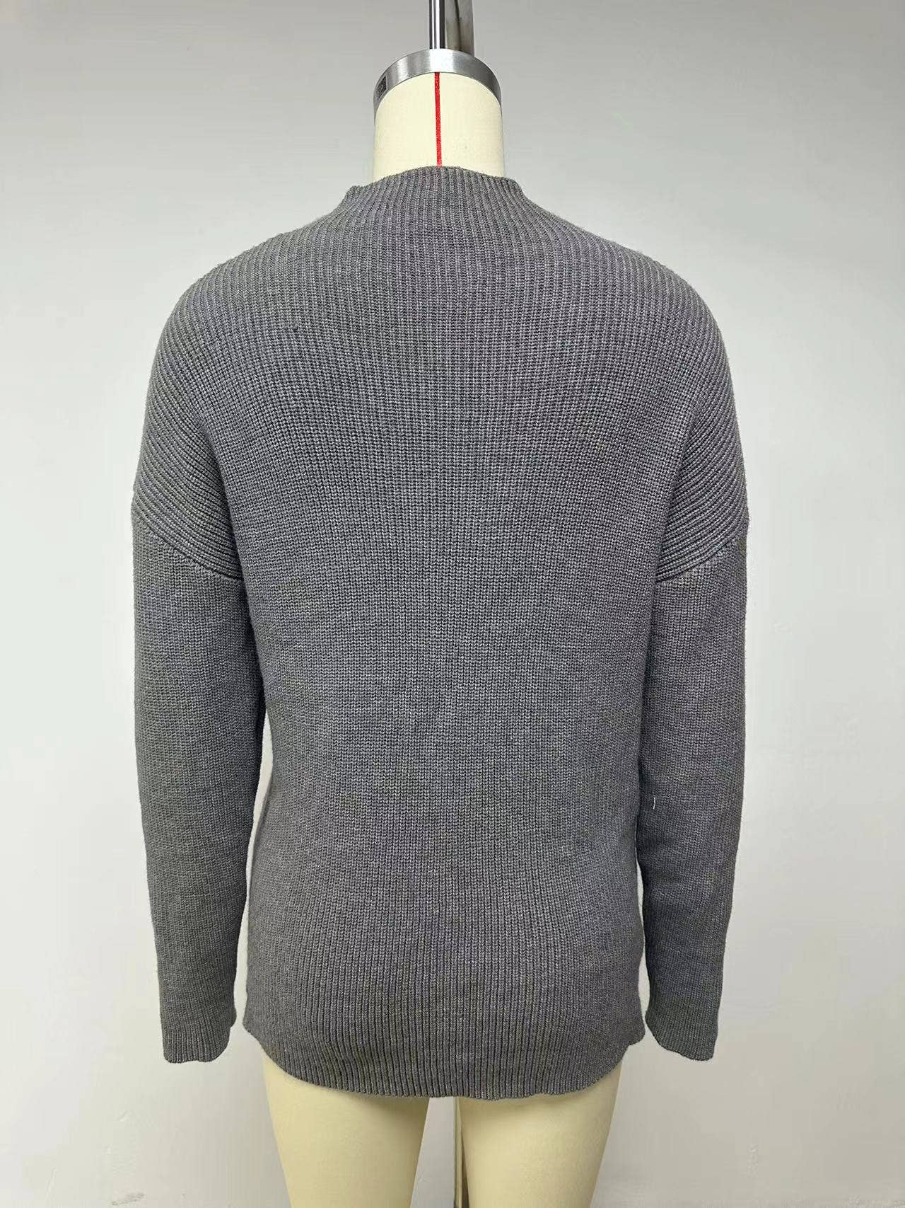 HIDDENBRAND - Wholesale Knit Top - Women's - Crewneck Long Sleeve Pockets Knitted Top5