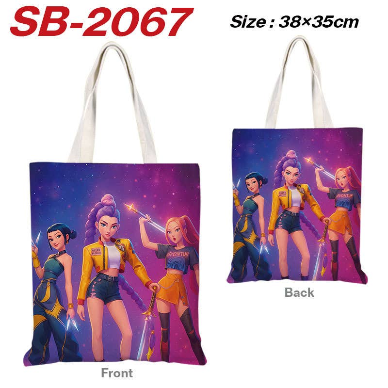 Little Trendy - Vente Tote bag – femme - Sac fourre-tout en toile à impression intégrale inspiré du K-pop KDH6