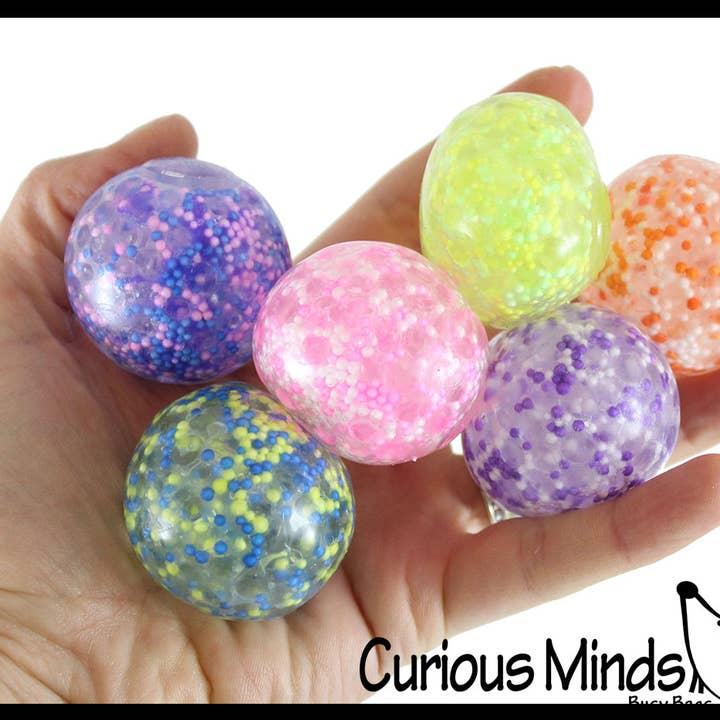 Curious Minds Toys - Wholesale Stress relief ball/dough - 1 Individually Wrapped Small Amazing 1.5" Confetti Stress (9