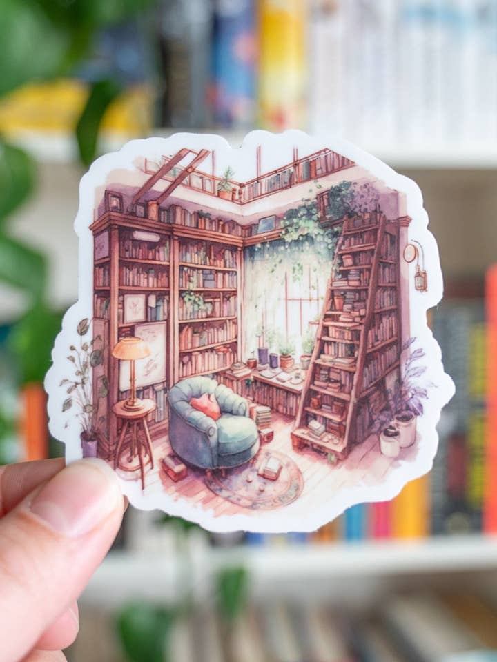 Hyggelig, Tall Home Library Vinyl Sticker for engroshandel hos Created By Kelci
