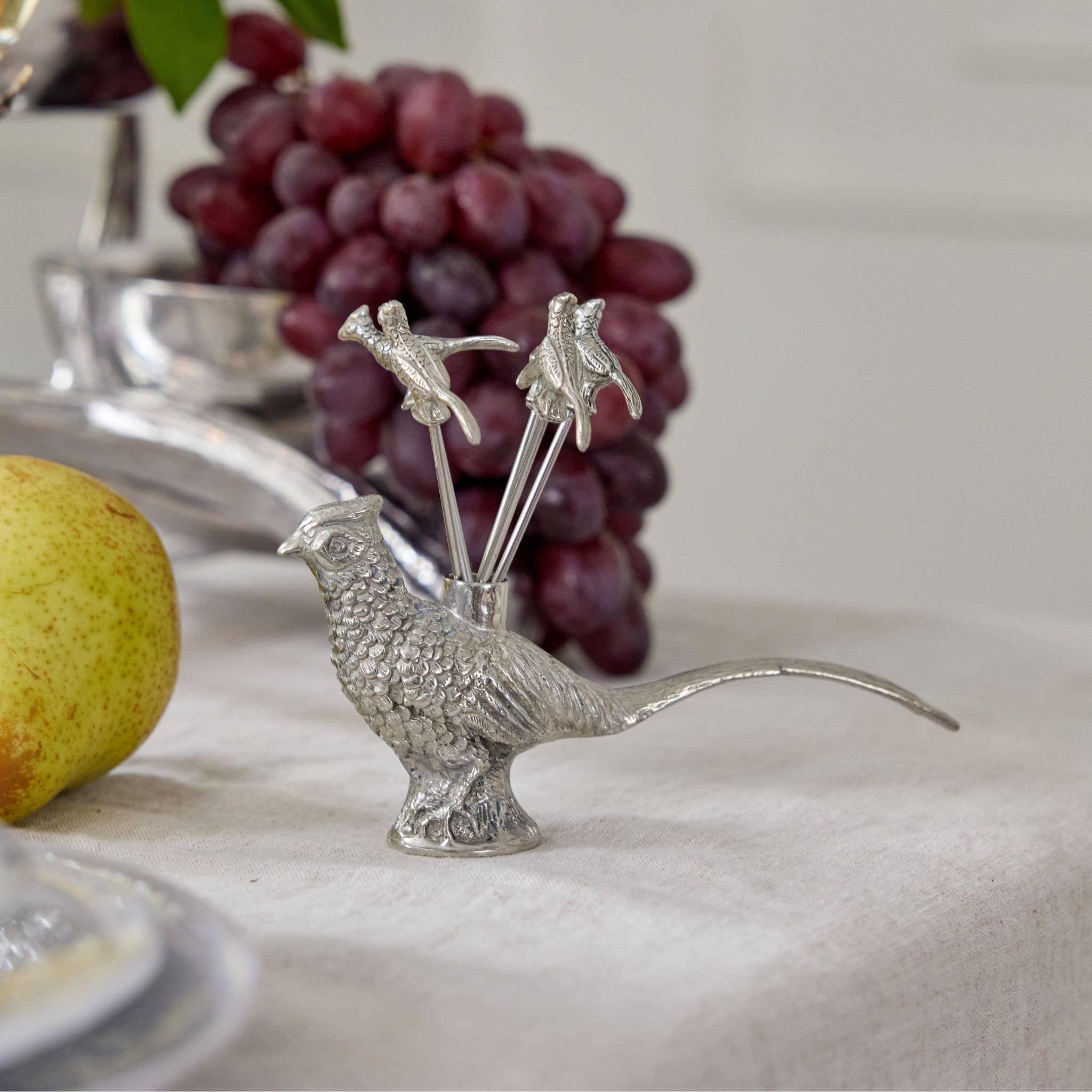 Maure Luxury Gifts - Wholesale Cocktail Pick - Pewter Pheasant Picks | Cocktail Skewer | Martini Garnish3