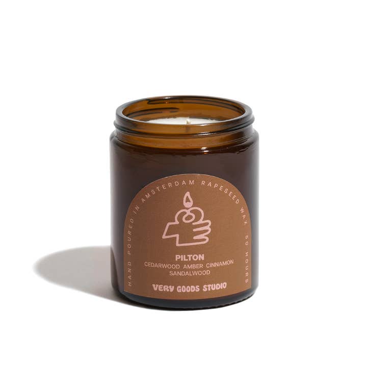 PILTON / 170 ml / 45-50 Hours Amber Glass Jars for wholesale by Very Goods Studio