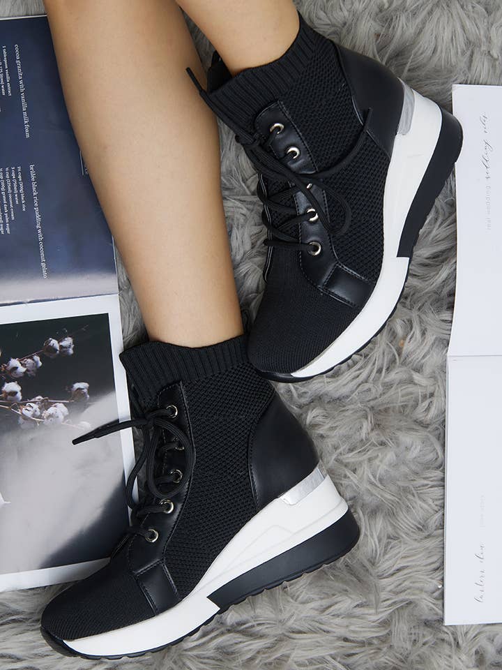 Women's wedge sock sneakers for wholesale by LADY GLORY