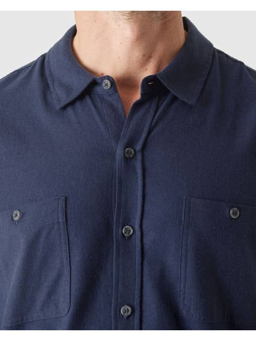 True Classic - Wholesale Button Down Shirt - Men's - Long Sleeve Shirt | Lightweight Flannel | Navy