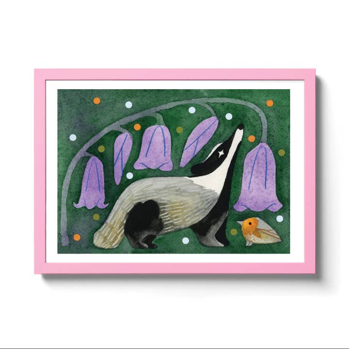 Badger and Bluebells by Guy Parsons for wholesale by National Park Print Shop