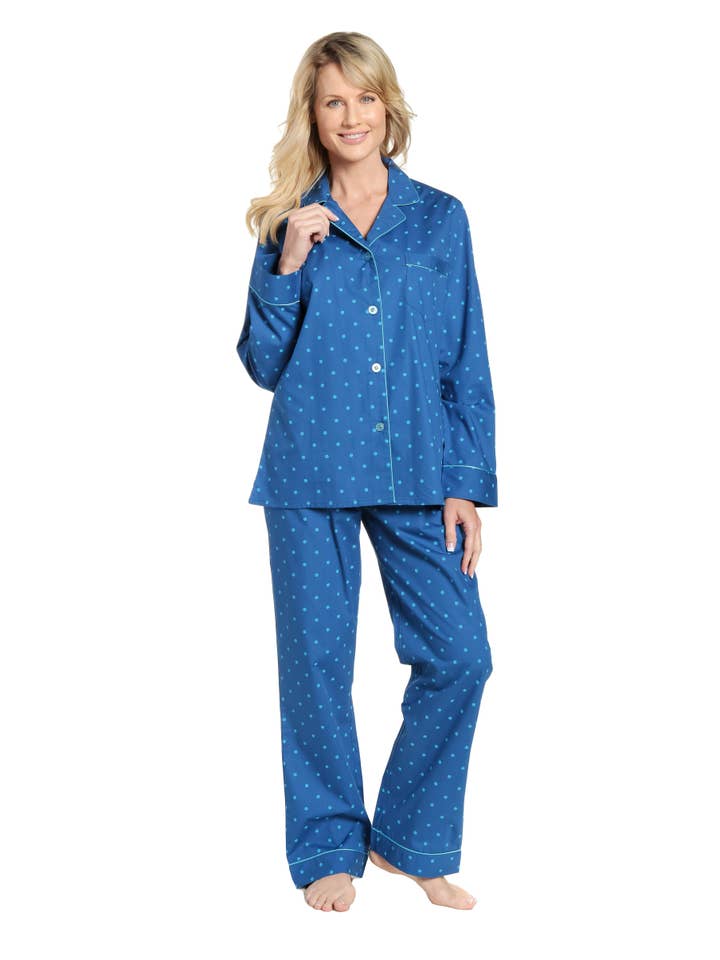 Noble Mount - Wholesale Sleepwear Set - Women's - Women's 100% Cotton Poplin Pajama Set