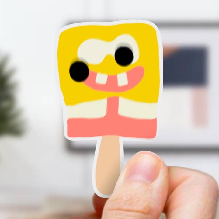 SpongeBob Popsicle Sticker for wholesale by Art Attack Studios