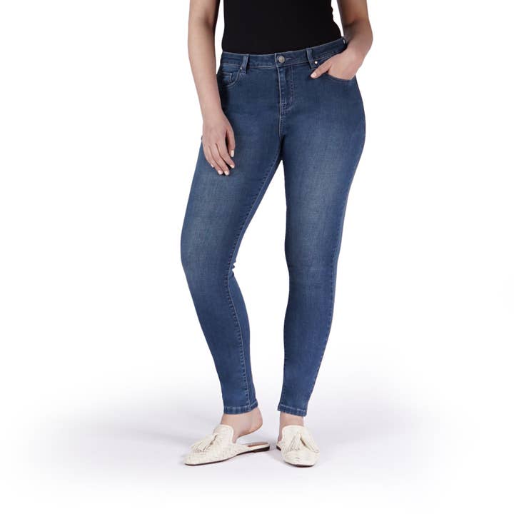 Tornozelo Bluberry Zipper-Fly Comprimento Lavagem Média por atacado de Bluberry Denim