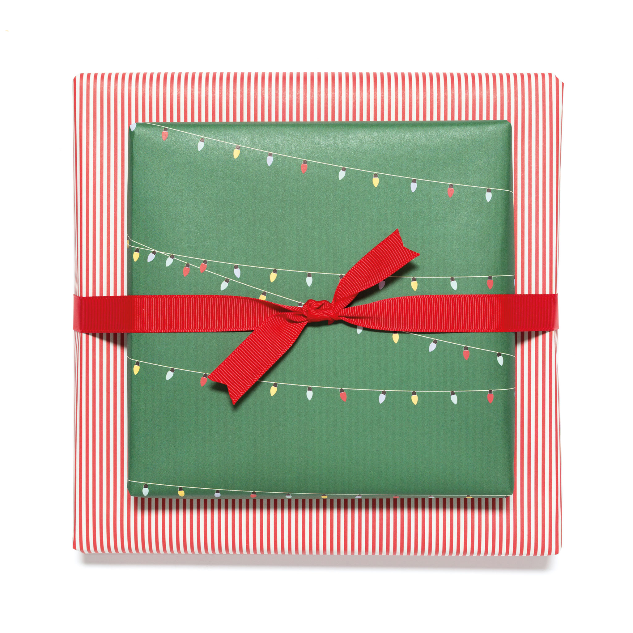 My Pretty Circus - Wholesale Flat Wrap - Christmas wrapping paper green “light chain” - double sided1
