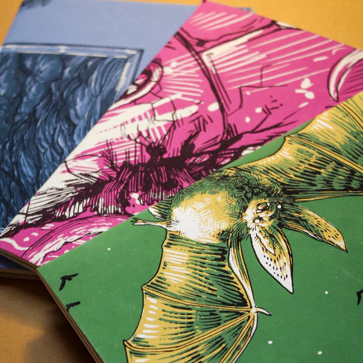 Field Sparrow Studio - Wholesale Journal/Diary - Screen Printed Travel Notebook2