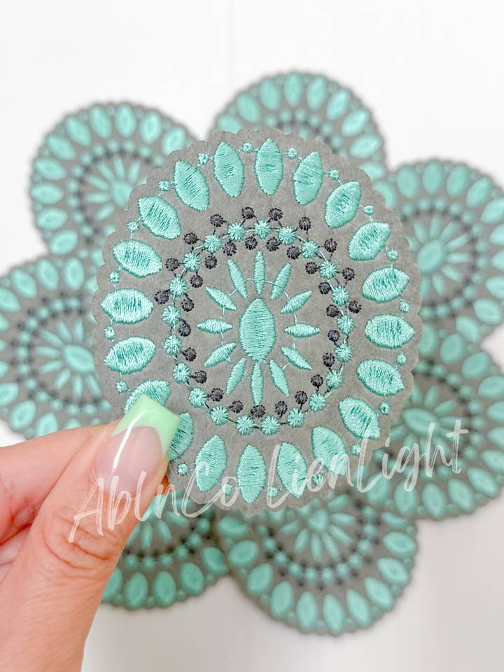 Oval turquoise jewelry western trucker hat patch iron on for wholesale by ABLNco