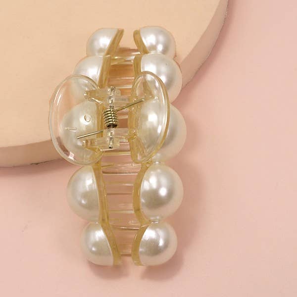 JOSSLYN by wall to wall - Wholesale Hair Clip - Women's - CLASSIC PEARL HAIR CLAW CLIPS | 40H738
