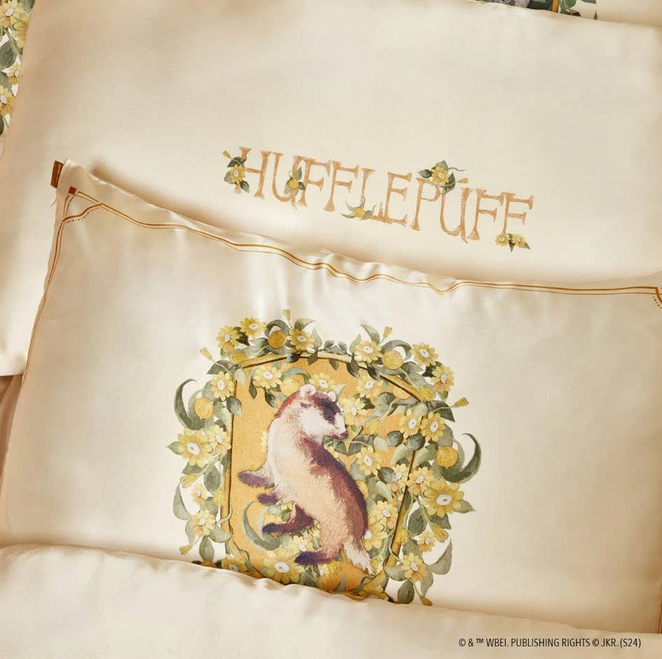KITSCH - Vente Serviette pour les cheveux en soie/microfibre - Taie d'oreiller en satin Harry Potter x Kitsch Standard - Poufsouffle4