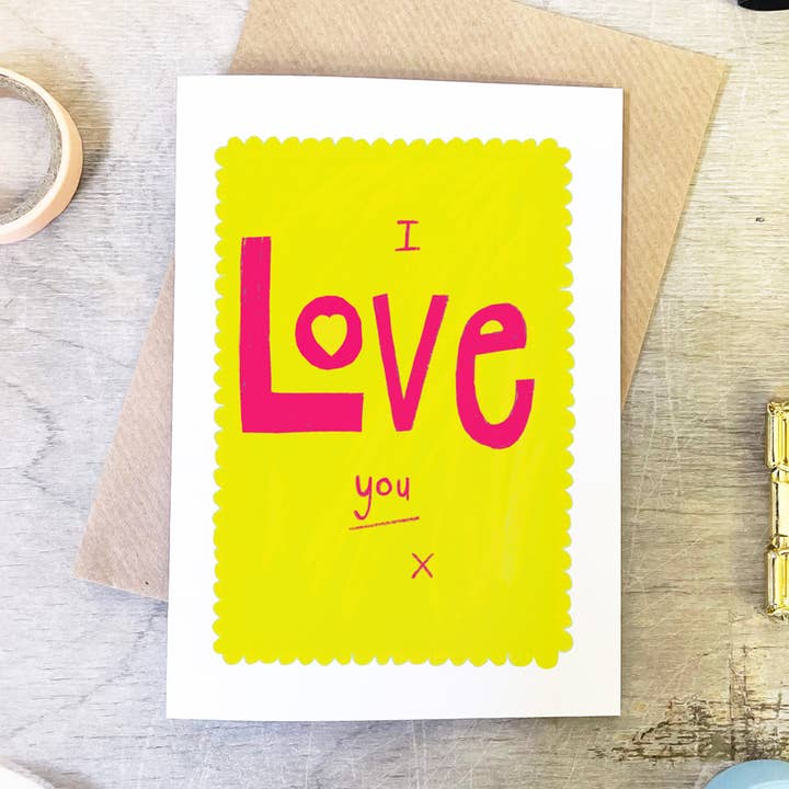 Jeg elsker dig-kort - Valentinskort - Jubilæumskort for engroshandel hos martha and hepsie ltd