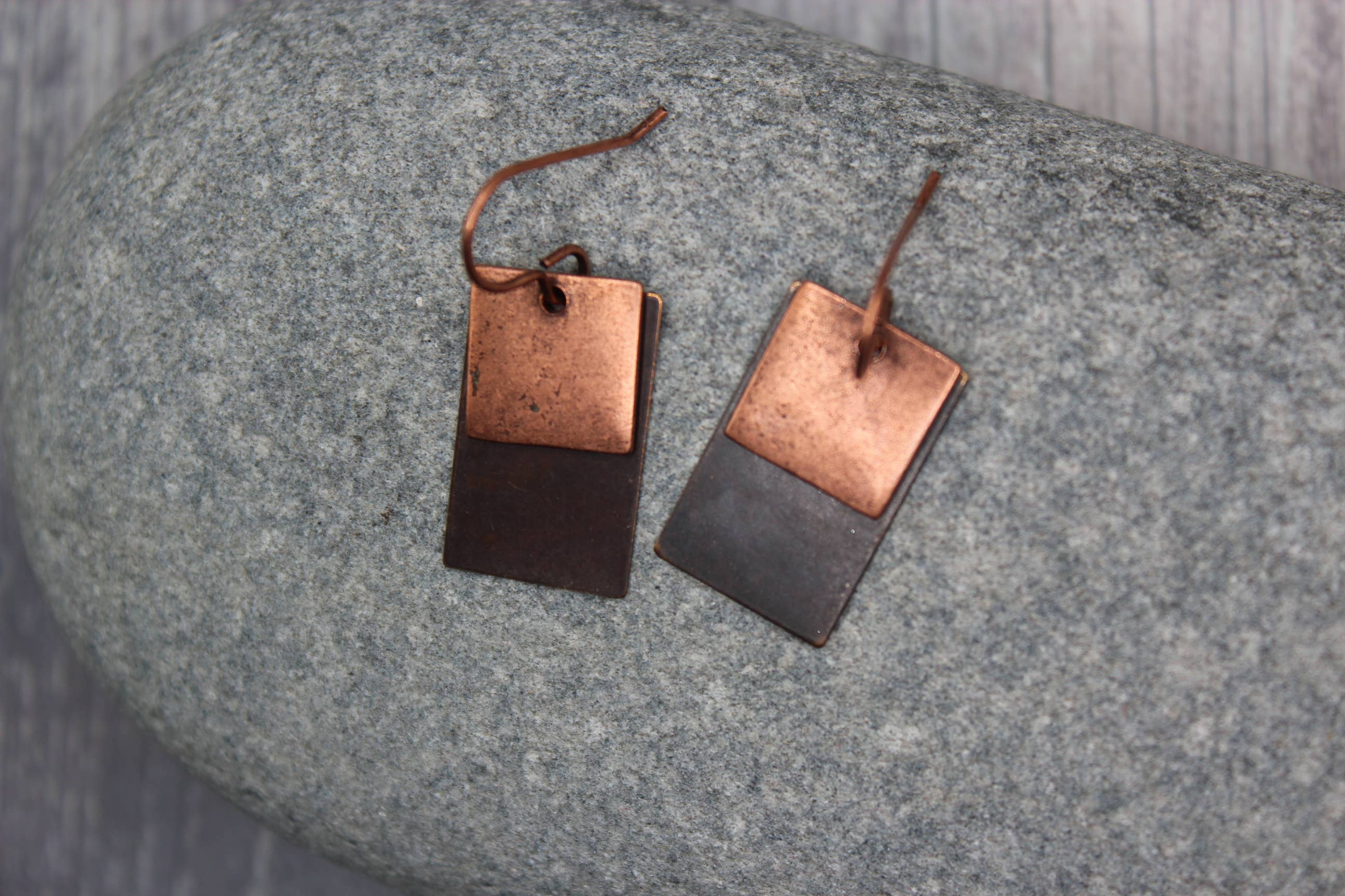 Harper House Studio - Wholesale Dangle Earrings - Antique and Smooth Copper Earrings – Handcrafted Rustic 2