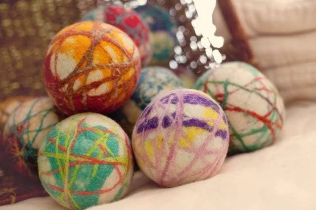 Wool Jamboree - Wholesale Dryer Balls - Tie Dye Stripe Dryer Balls1