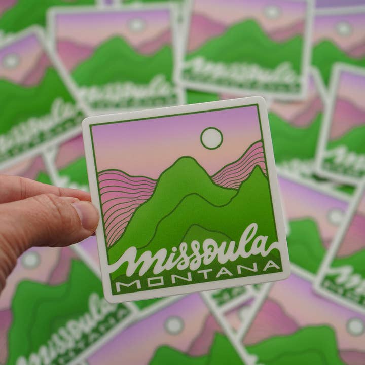 Trekkable Studios - Wholesale Sticker - Missoula Montana Square Mountains Sticker3